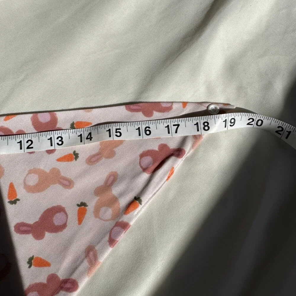 NWT Loic by Design Bunnies & Carrots Pattern Easter Dog Bandana, Light Pink, M